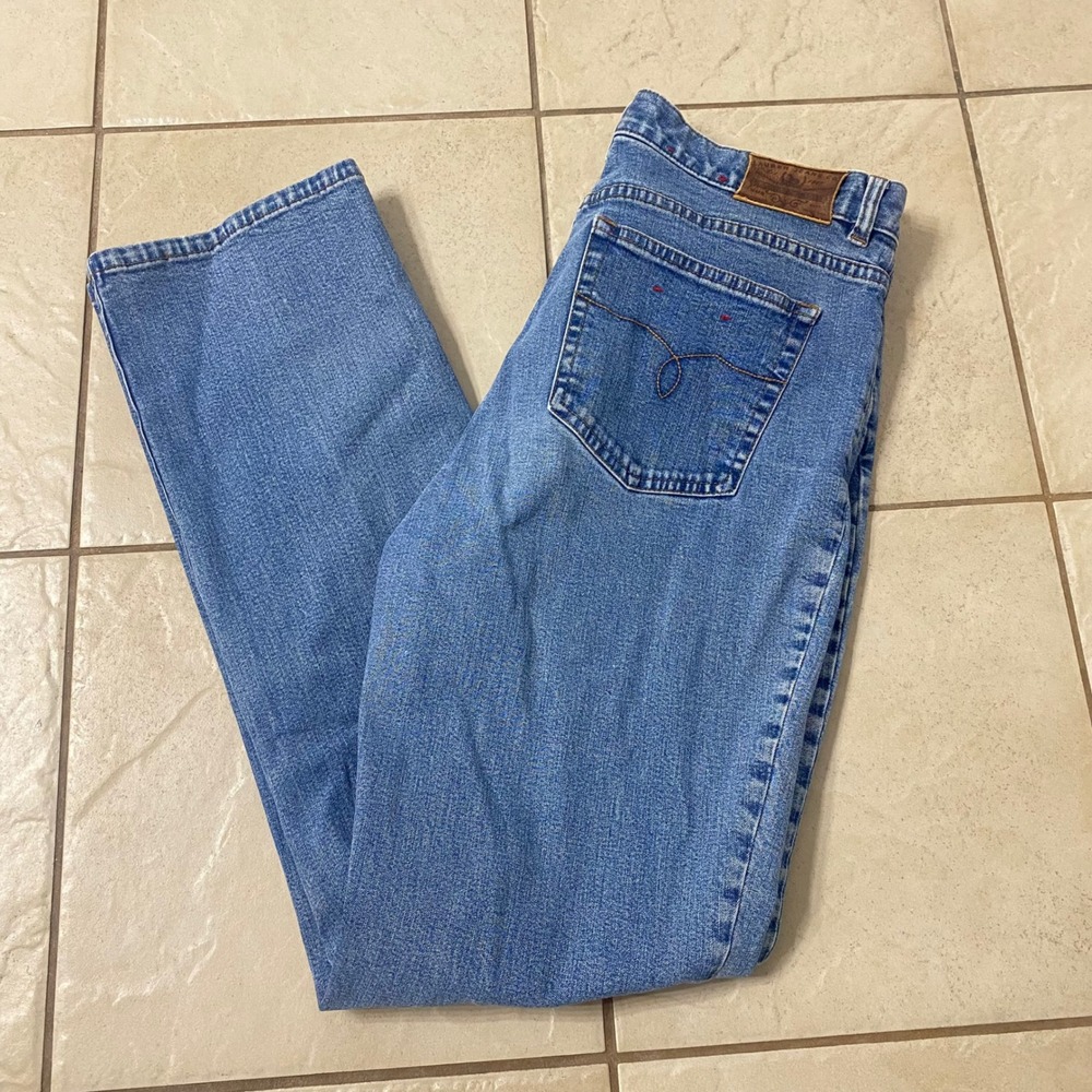Lauren Jeans Co Ralph Lauren Women Blue Denim Bootcut Embellished Jeans Size 10
